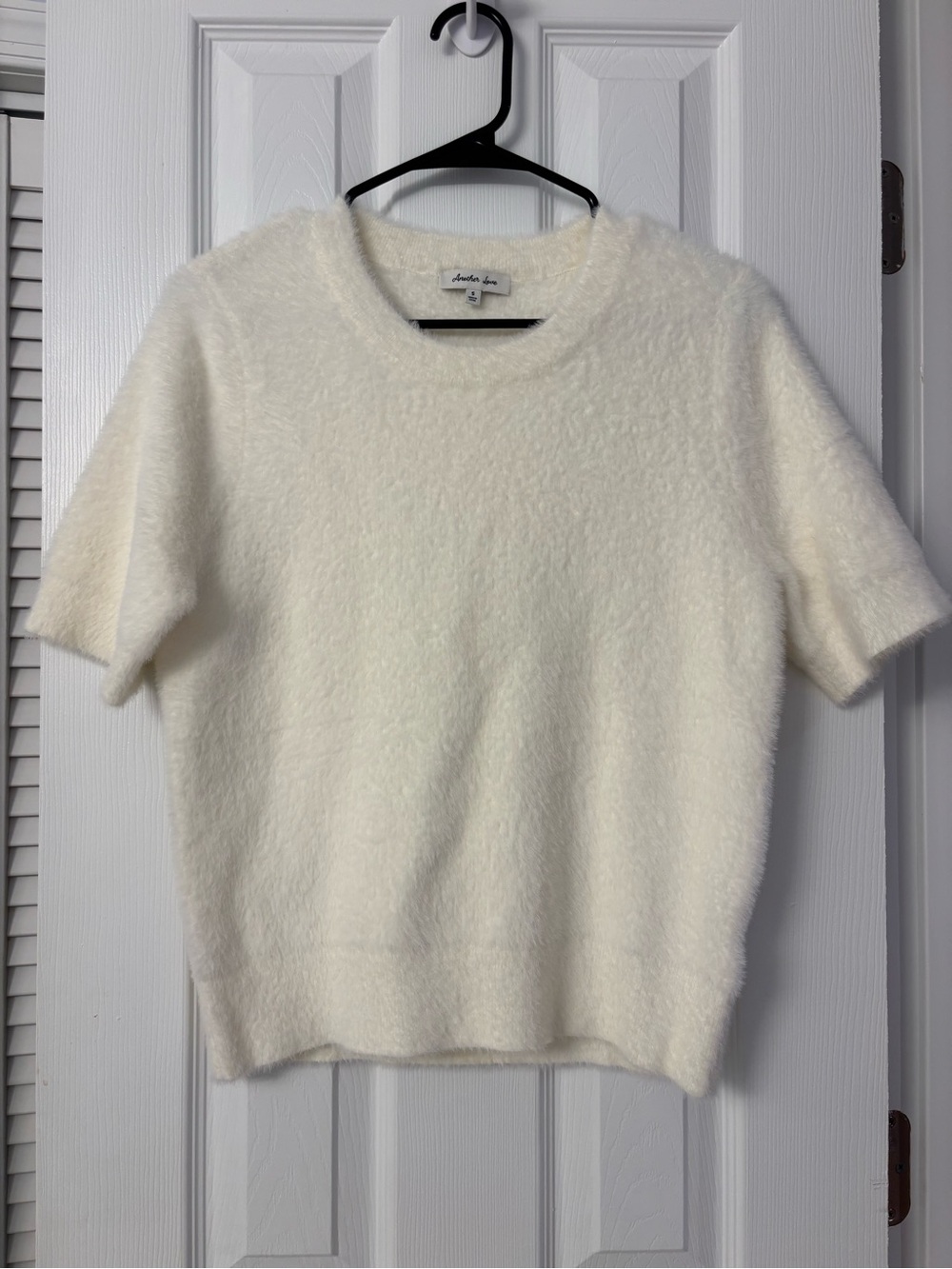 Another Love Fuzzy Crewneck Top in Cream